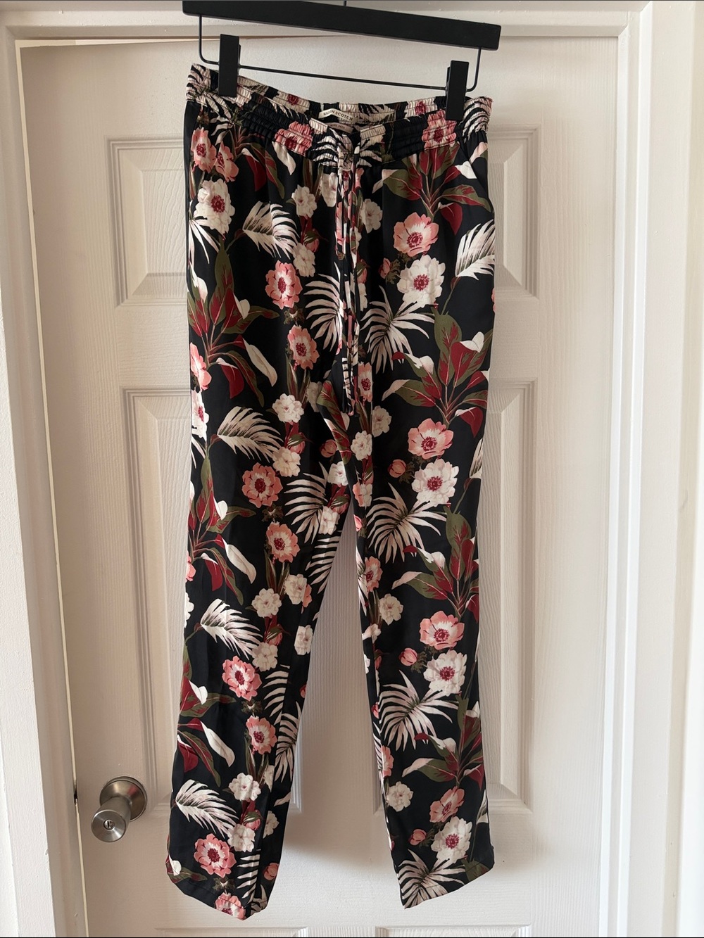 Scotch & Soda Black Floral Elastic Waist Maxi Skirt